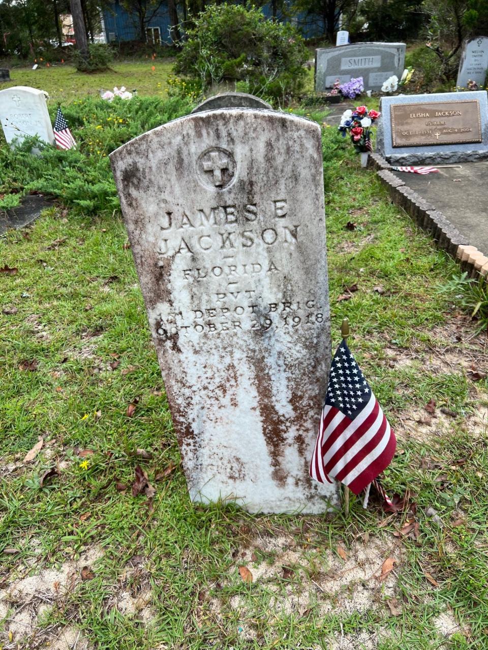 James Jackson is a World War I veteran buried at Richardson Family Cemetery