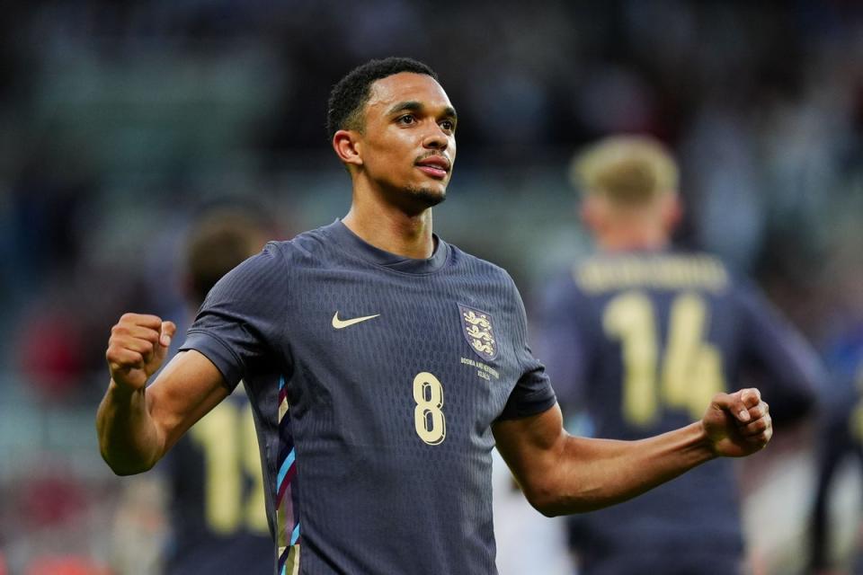 Alexander-Arnold was on target in England’s win (PA Wire)
