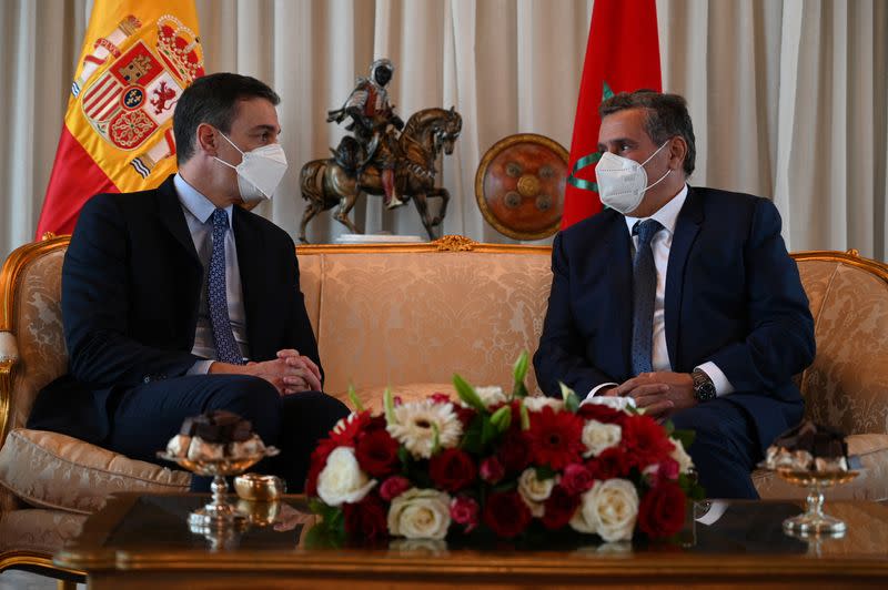 Spanish Prime Minister Sanchez meets with Morocco's Prime Minister Akhannouch in Rabat