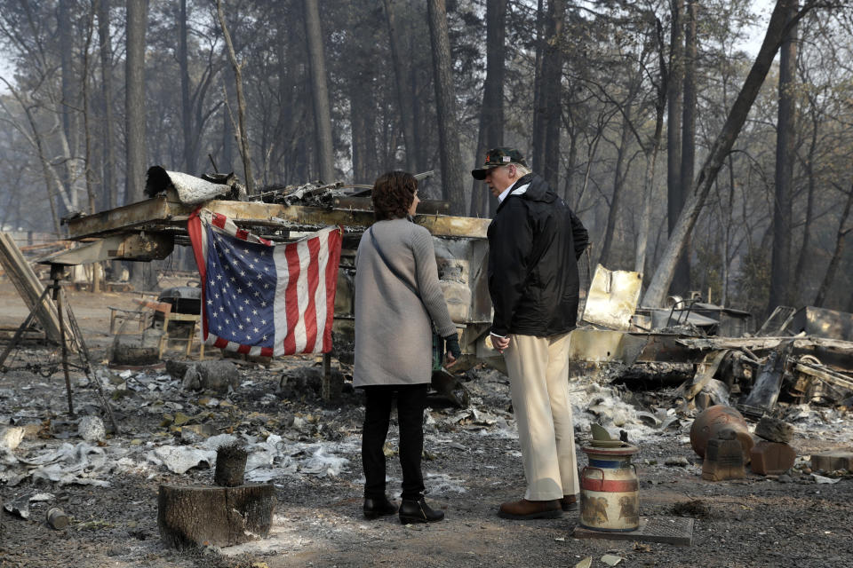 Trump visits devastation of the deadly California wildfires