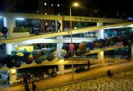 Protesters at the Chinese University in Hong Kong