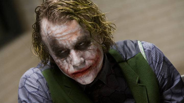 Heath Ledger as the Joker.