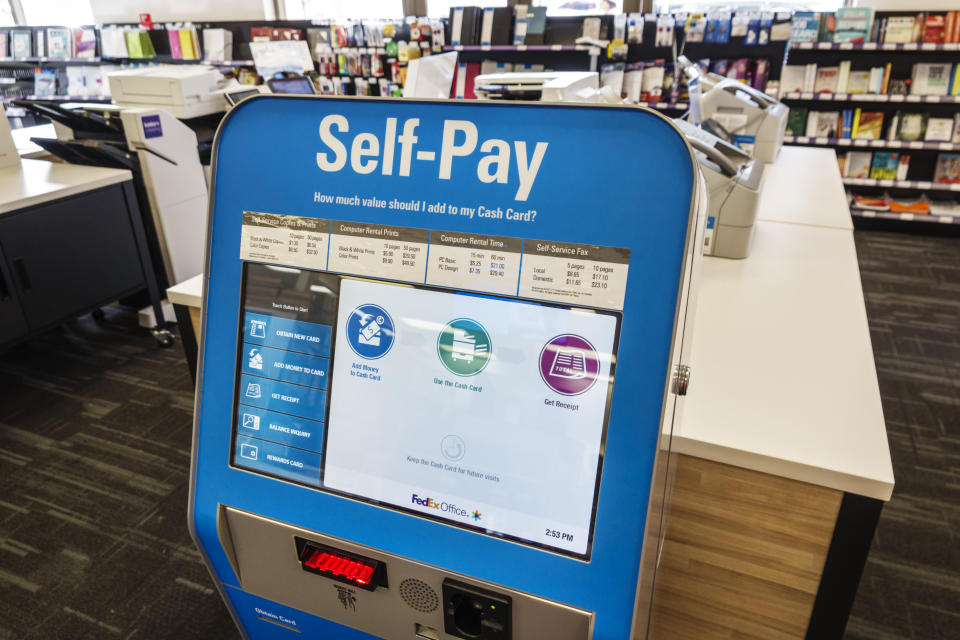 A self check-out kiosk at a Miami Beach store. (Getty Images)