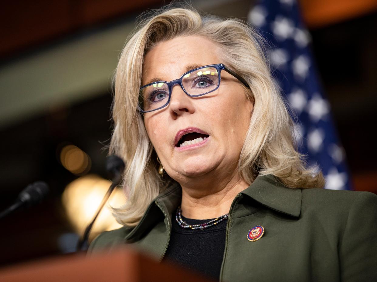 <p>Republican Conference Chairman Rep. Liz Cheney speaks during a press conference at the US Capitol on 17 December 2019 in Washington, DC</p> ((Getty Images))