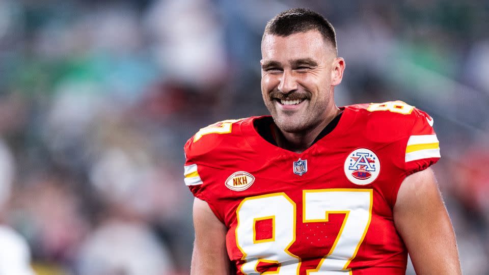 At this point, Kelce has one of the most recognizable mustaches in America. - Dustin Satloff/Getty Images