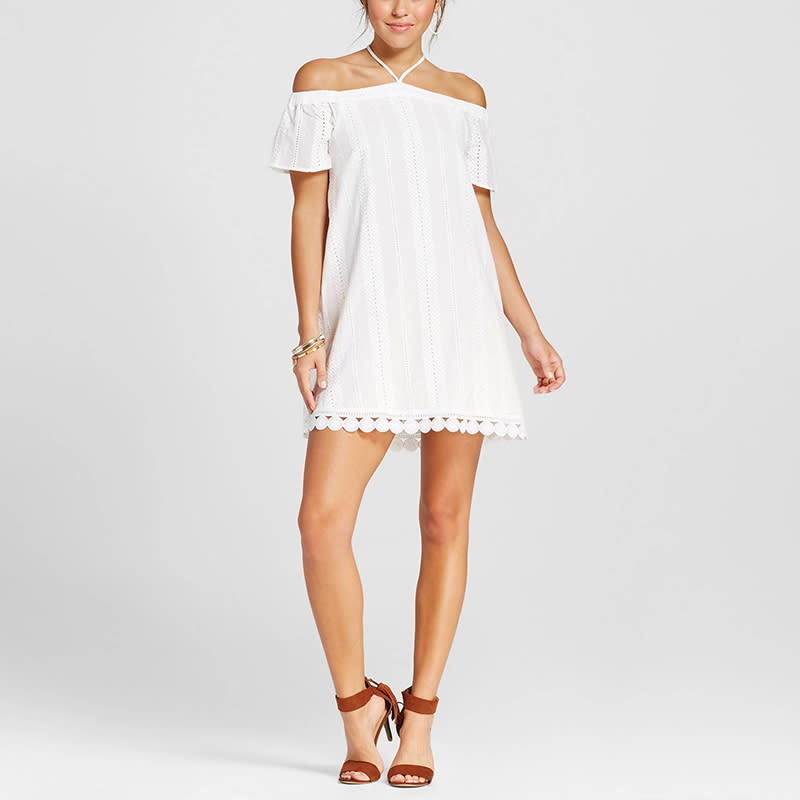 <p><a rel="nofollow noopener" href="http://rstyle.me/n/cqdxvujduw" target="_blank" data-ylk="slk:Le Kate Halter Off The Shoulder Hem Dress;elm:context_link;itc:0;sec:content-canvas" class="link ">Le Kate Halter Off The Shoulder Hem Dress</a>, $43</p>