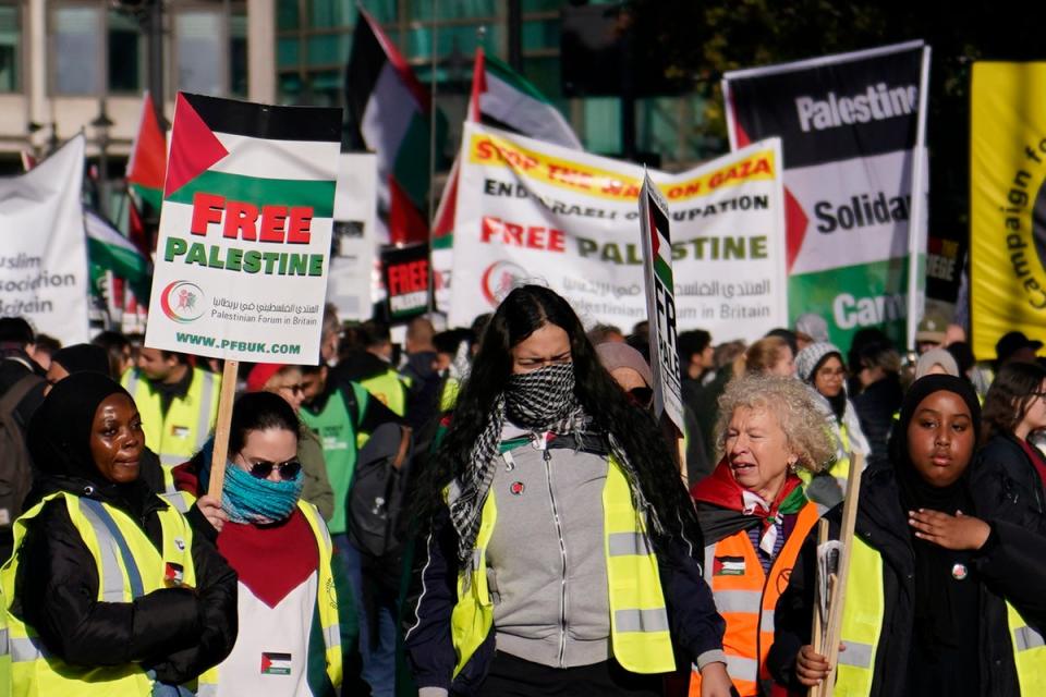 Britain Israel Palestinians march through London on 11 November (Copyright 2023 The Associated Press. All rights reserved)