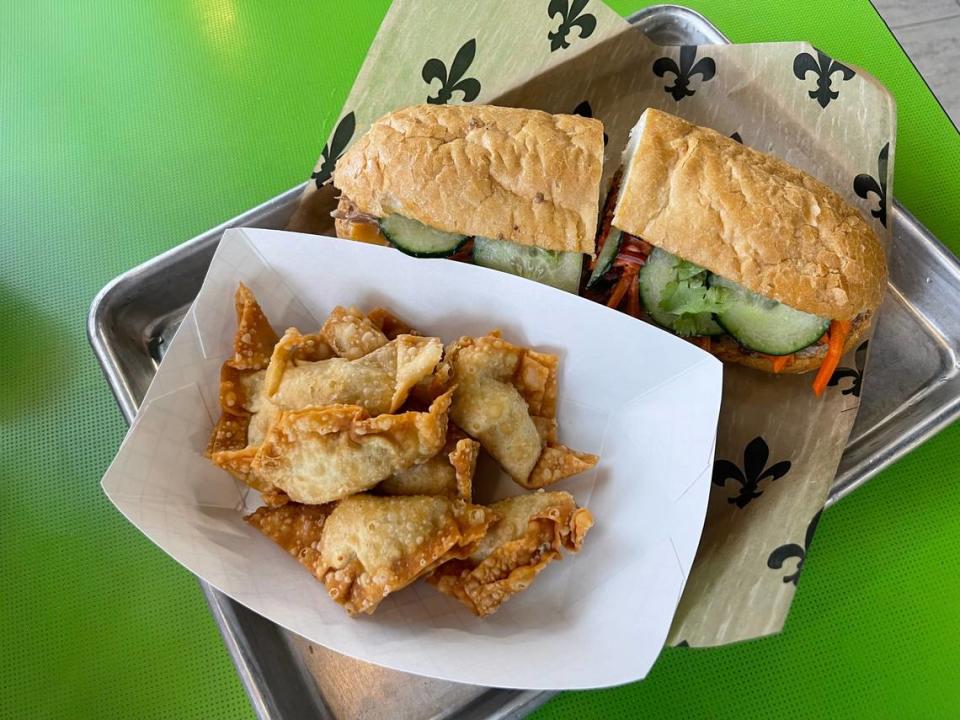 The bahn mi po-boy and crab rangoons at Long Beach Market & Deli. Justin Mitchell/jmitchell@mcclatchy.com