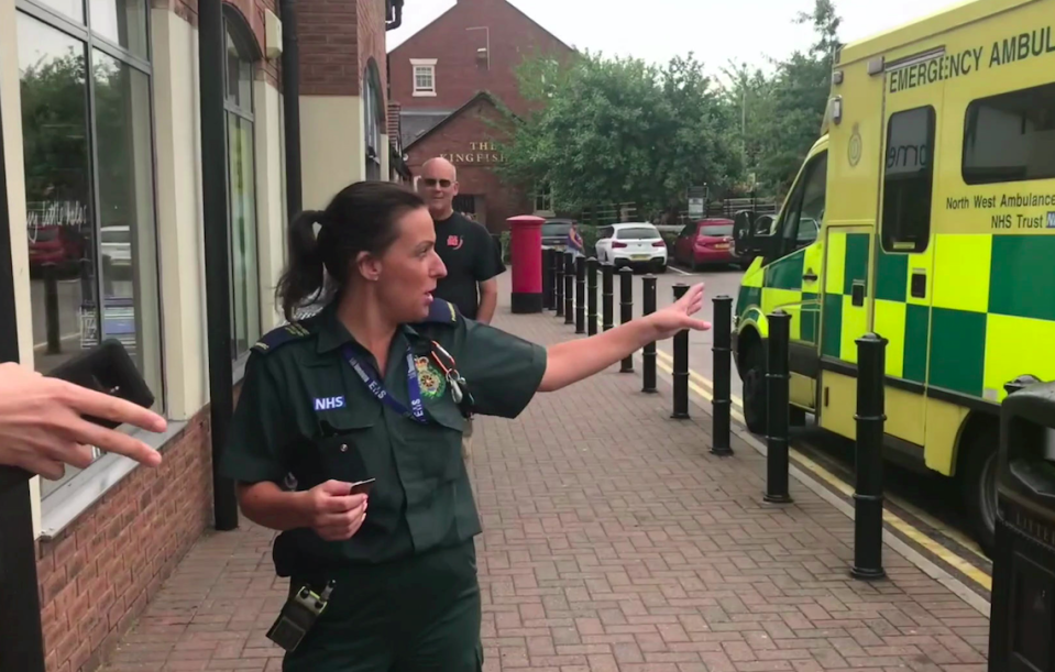 A female paramedic finds her ambulance has been issued a parking ticket (Picture: SWNS)