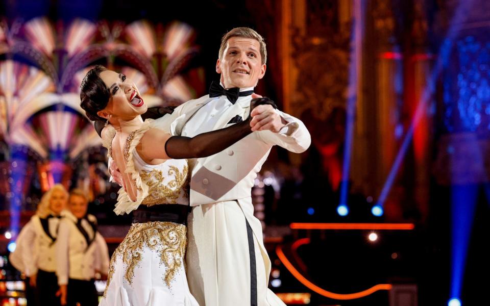 Katya Jones and Nigel Harman danced the quickstep