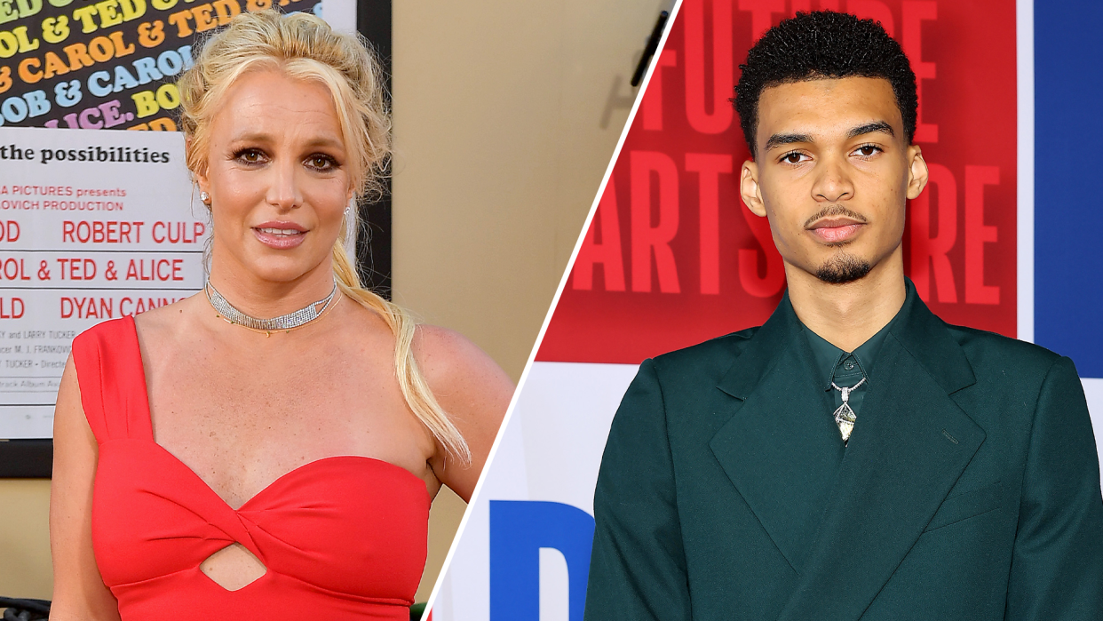 Britney Spears breaks silence on incident with Victor Wembanyama's security team. (Photos: Getty Images)