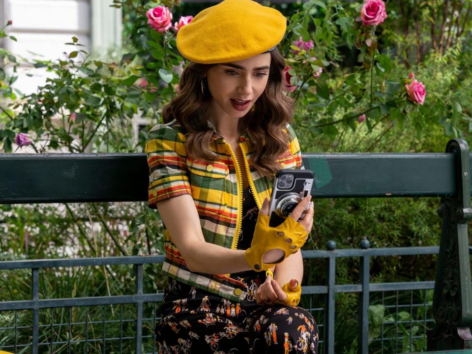 Lily Collins as Emily in episode 209 of Emily in Paris.