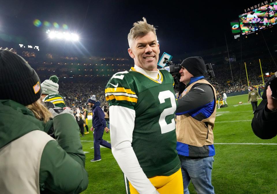 Mason Crosby made 12 game-winning kicks in his career with the Packers, including one last year against the Dallas Cowboys at Lambeau Field.