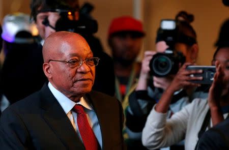 South Africa's President Jacob Zuma arrives for the official announcement of the munincipal election results at the result centre in Pretoria, South Africa, August 6, 2016. REUTERS/Siphiwe Sibeko