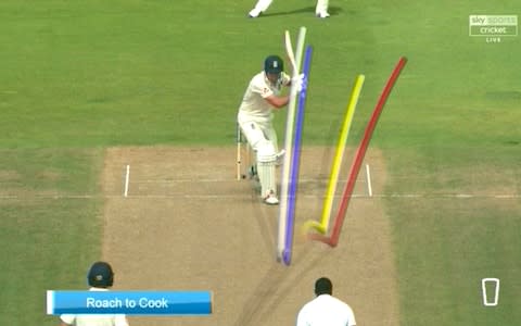 Roach to Cook - Credit: Sky Sports Cricket