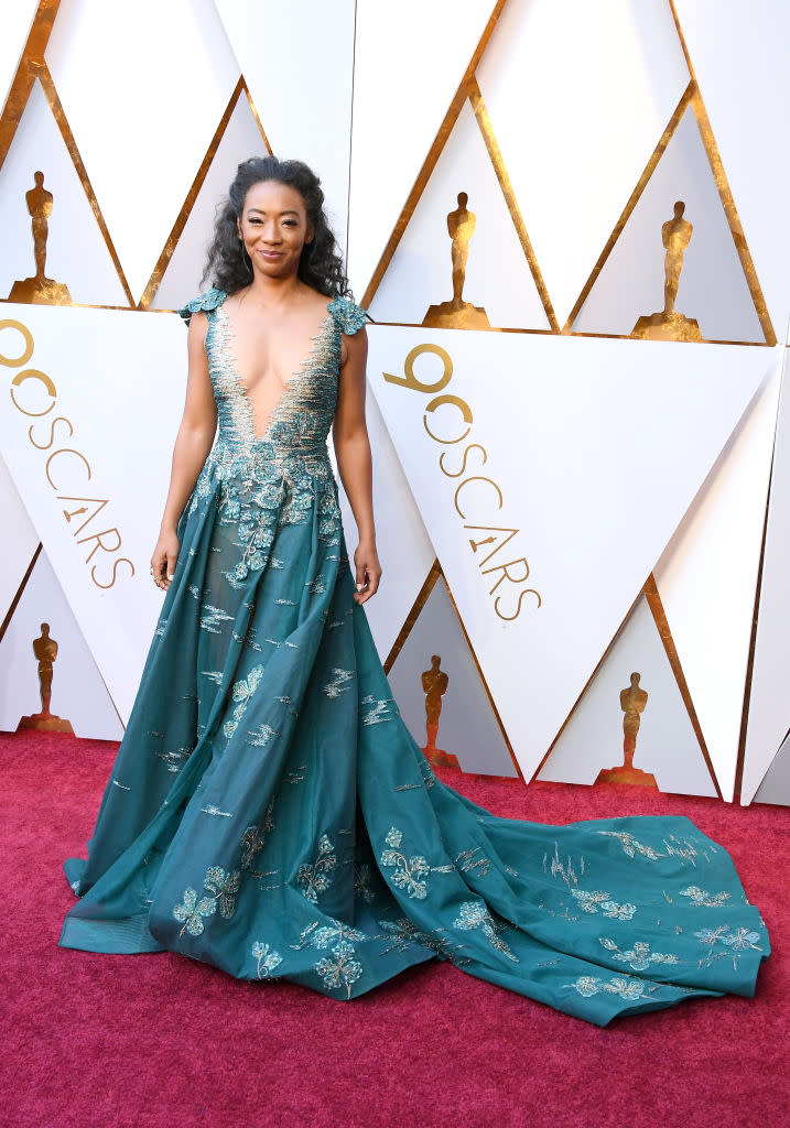 <p>Betty Gabriel attends the 90th Annual Academy Awards at Hollywood & Highland Center on March 4, 2018 in Hollywood, California. (Photo by Steve Granitz/WireImage) </p>