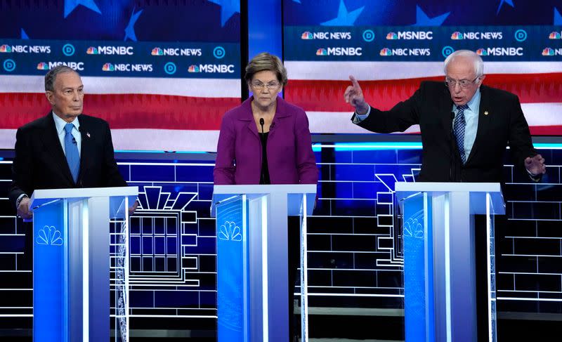 Candidates participate in the ninth Democratic 2020 U.S. presidential debate at the Paris Theater in Las Vegas, Nevada, U.S.,