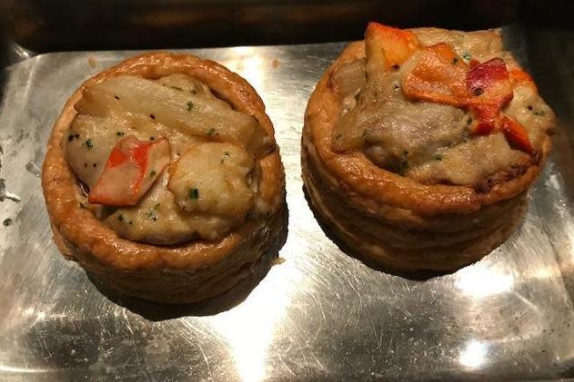 Lovely: Hélène Darroze's vol au vents, filled with lobster, sweetbreads and salsify