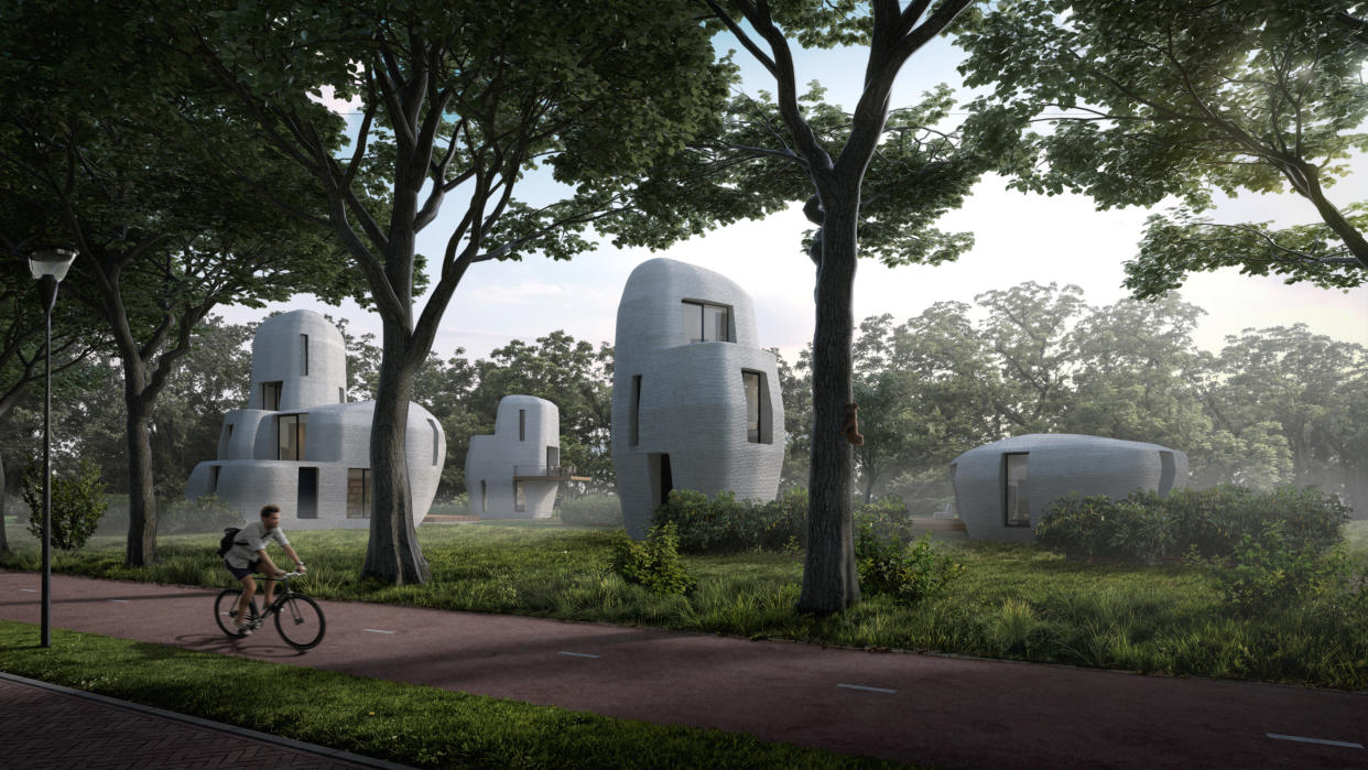 The designs of the 3D-printed concrete homes slated to be built in the Dutch city of Eindhoven over the next five years. (Photo: Houben/Van Mierlo Architecten:)