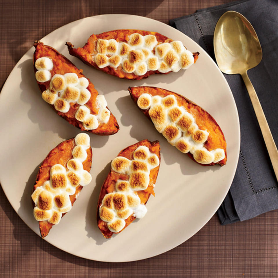 Twice-Baked Sweet Potatoes with Toasted Marshmallows