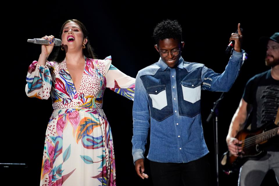 Hillary Scott of Lady A and BRELAND perform during CMA Fest at Nissan Stadium Sunday, June 12, 2022 in Nashville, Tennessee.