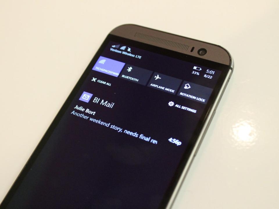 htc one m8 windows phone notification center