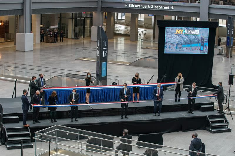 Public unveil of the Penn Station's new Moynihan Train Hall in New York City