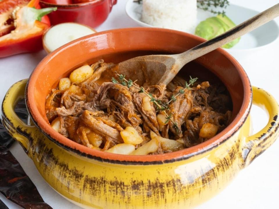 <p>A Taste For Travel</p><p><strong>Get the recipe: <a href="https://www.atastefortravel.ca/20839-hilachas-guatemalan-shredded-beef-stew/" rel="nofollow noopener" target="_blank" data-ylk="slk:Guatemalan Shredded Beef Stew;elm:context_link;itc:0;sec:content-canvas" class="link ">Guatemalan Shredded Beef Stew</a></strong></p>
