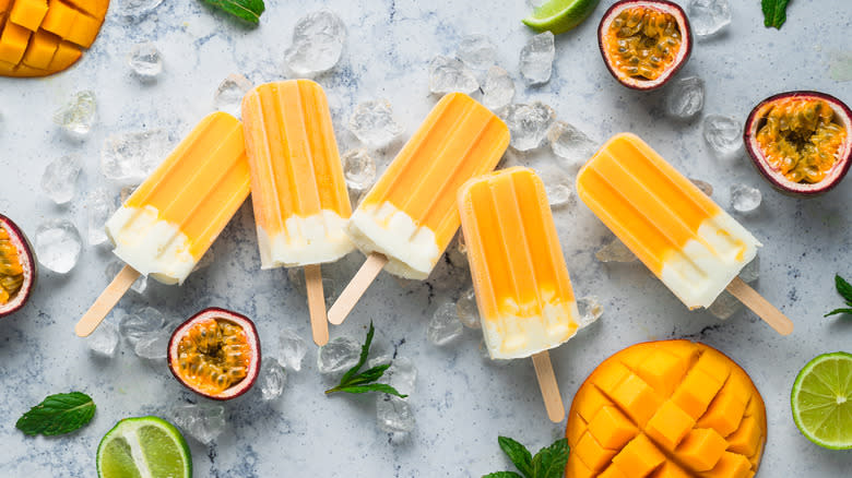 spread of fruit popsicles 