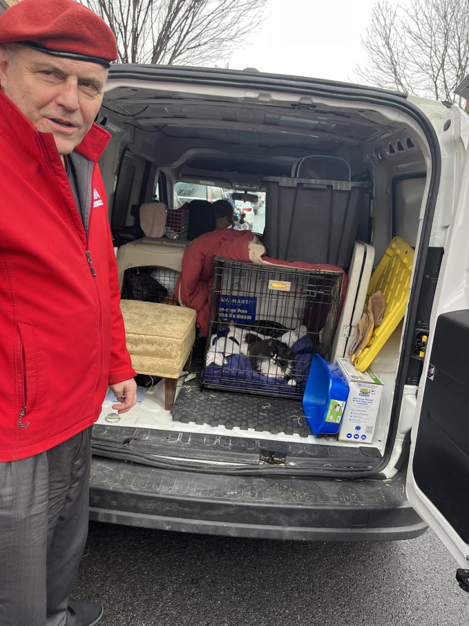 <div class="inline-image__caption"><p>Curtis Sliwa brings cats to a press conference outside Mayor Eric Adams' Brooklyn brownstone.</p></div> <div class="inline-image__credit">Michael Daly/The Daily Beast</div>