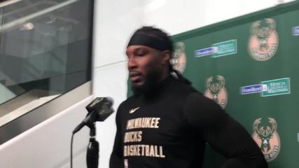 Bucks forward Jae Crowder discusses Milwaukee's defensive performance in Game 1.