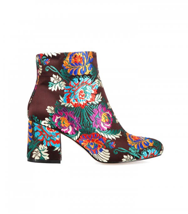 Floral Print Multi Colour Ankle Boot