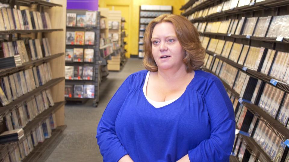 Sandi Harding is the manager of the world's last Blockbuster video, located in Bend, Oregon (Photo: 1091 Pictures)