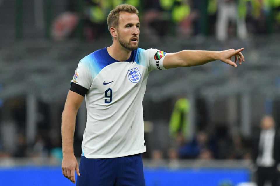 The England player Harry Kane during the match Italy-England at the Giuseppe Meazza stadium. Milan (Italy), September 23rd, 2022