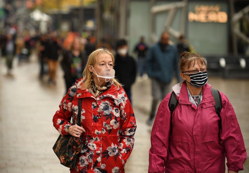 Shoppers wear face coverings in Sheffield (AFP via Getty Images)