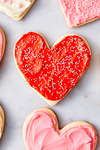 <p>What could be sweeter than baking the cutest heart shaped cookies for your special valentine? We choose to make a cream cheese <a href="https://www.delish.com/uk/cooking/recipes/a30240654/best-buttercream-frosting-recipe/" rel="nofollow noopener" target="_blank" data-ylk="slk:frosting;elm:context_link;itc:0" class="link ">frosting</a> for the <a href="https://www.delish.com/uk/cooking/recipes/g30220794/cookie-recipes/" rel="nofollow noopener" target="_blank" data-ylk="slk:cookies;elm:context_link;itc:0" class="link ">cookies</a> to make them extra special. And feel free to dye the frosting any colours you wish or use any sprinkles your heart desires! Perfectly customisable making them the perfect gift-able treat. </p><p>Get the <a href="https://www.delish.com/uk/cooking/recipes/a28829833/heart-shaped-cookies/" rel="nofollow noopener" target="_blank" data-ylk="slk:Heart Cookies;elm:context_link;itc:0" class="link ">Heart Cookies</a> recipe.</p>