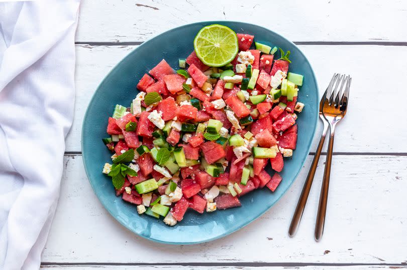 Watermelon salad.