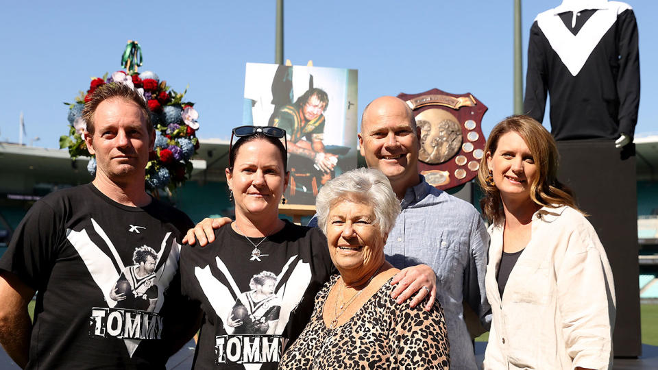 Tommy Raudonikis' wife Trish Brown is seen here with other members of the icon's family.