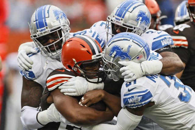 BROWNIES & FROWNIES: Browns squeak by winless Lions 13-10 in