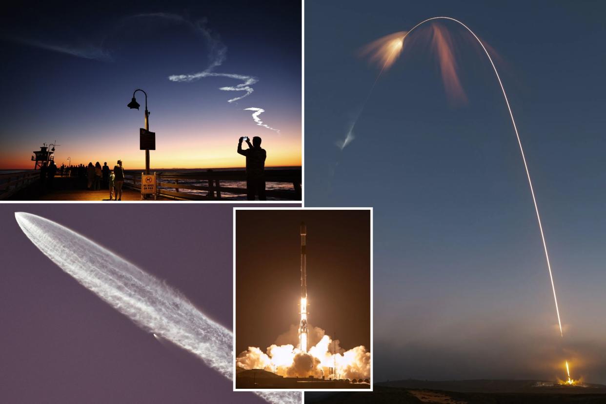 SpaceX Falcon 9 rocket beams across the sky in Southern California