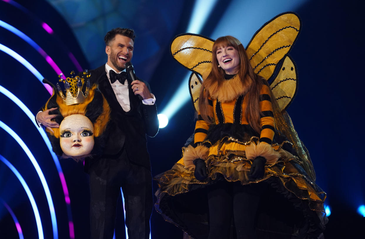 Nicola Roberts hid in a heavy head on 'The Masked Singer' (Bandicoot TV/ITV)