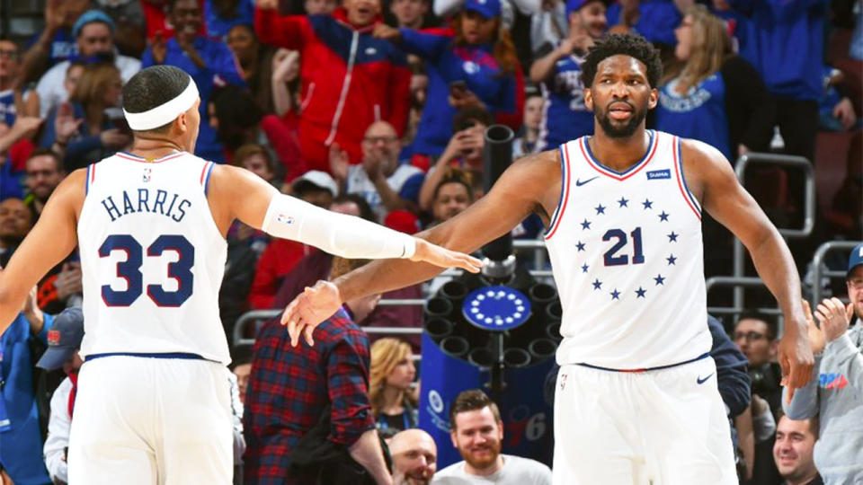 Embiid was on fire in his first game back from injury. Pic: Getty