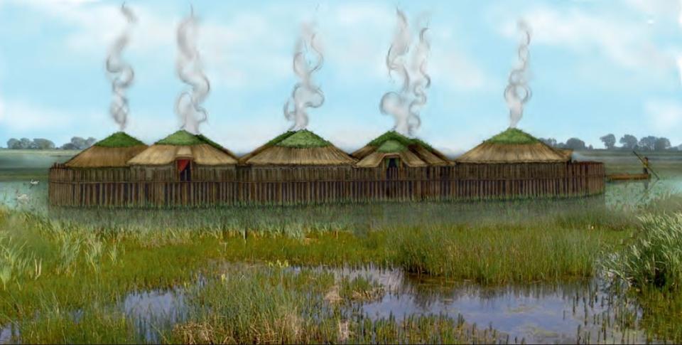 考古學家還原「英版龐貝」慕斯特農場3000年前的環境。翻攝Cambridge Archaeological Unit