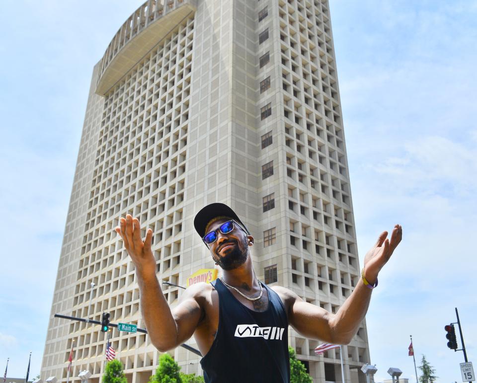 Kian Lewis, is a Spartanburg native and contestant on the new HBO Max reality show, FBoy Island.  Here he takes a moment to visit landmarks in the heart of Spartanburg.