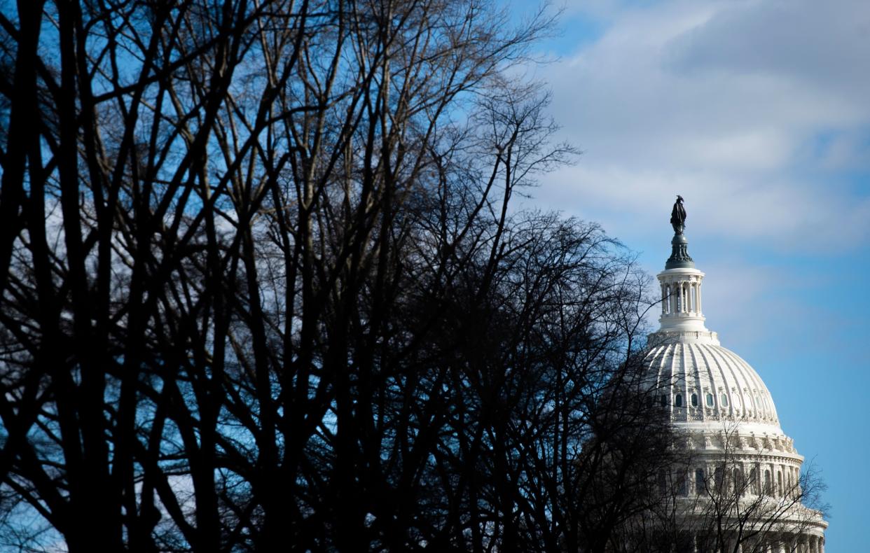 The U.S. Capitol is seen in Washington, D.C., on Dec. 22, 2018, as the government continues in a partial shutdown.&nbsp; (Photo: ANDREW CABALLERO-REYNOLDS via Getty Images)