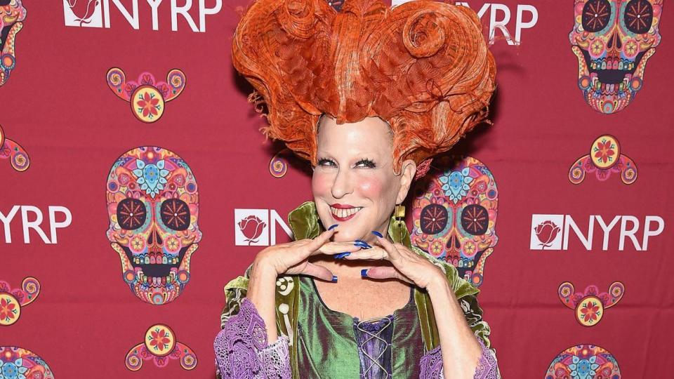 Bette Midler as Winifred Sanderson in 2016 at NYRP's annual Hulaween bash. 