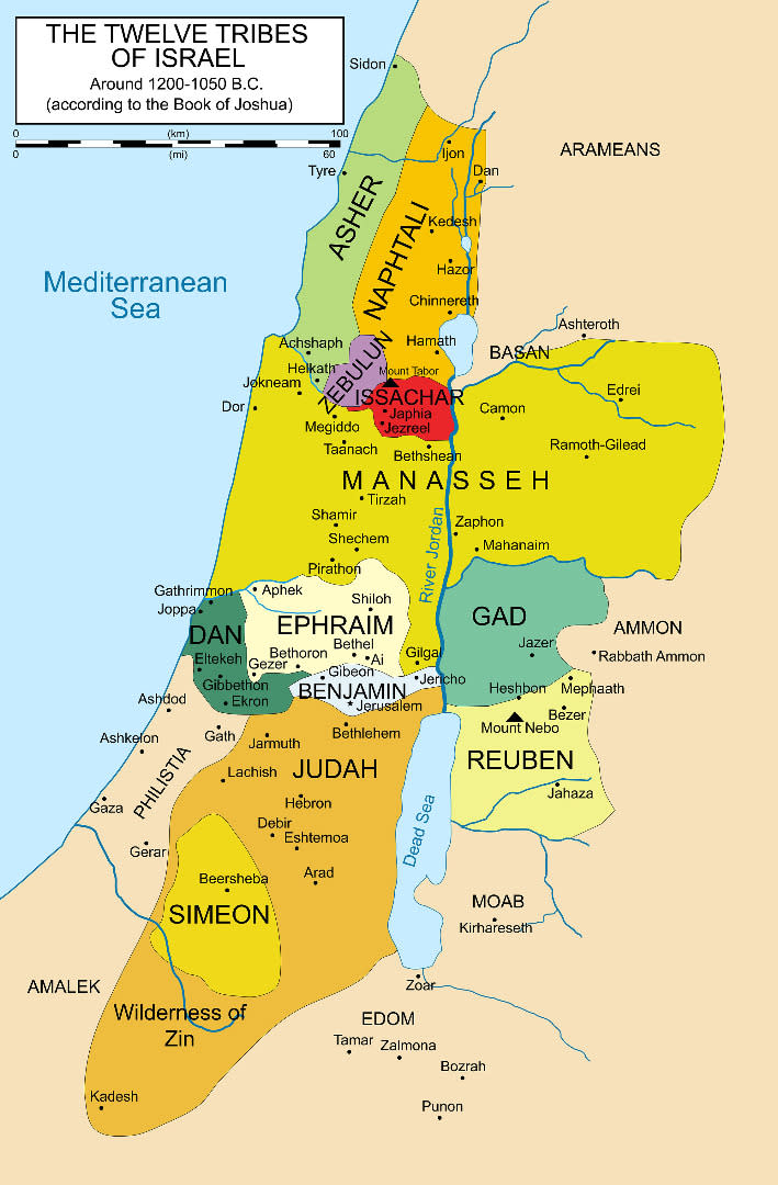 map of allotment of land to israelites