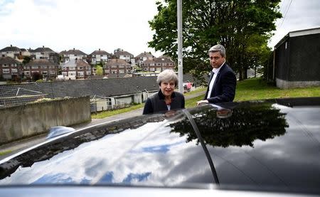 Britain's Prime Minister Theresa May campaigns in Plymouth, 2 May 2017. REUTERS/Dylan Martinez