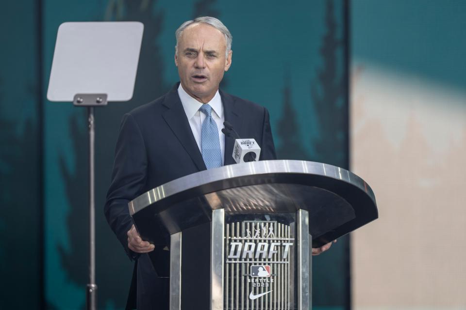 MLB commissioner Rob Manfred at the MLB Draft at Lumen Field.