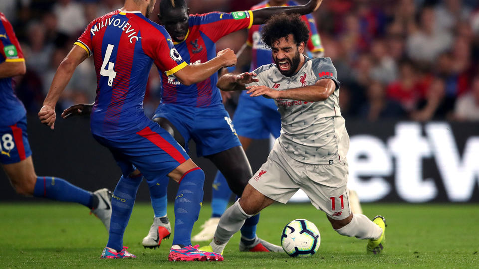 Salah has been criticised for diving to win a penalty against Palace. Pic: Getty